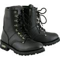 Xelement 2446 Women s Vigilant Black Leather Logger Style Motorcycle Rider Boots with Inside Zipper 9.5