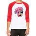 Unisex Neon Dripping Marilyn Monroe White/Red C5 3/4 Sleeve Baseball T-Shirt X-Large
