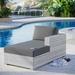 Modway Convene Outdoor Patio Right Chaise in Light Gray Charcoal