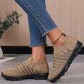 Women Shoes Stripe Sneaker For Women Mesh Running Shoes Tennis Walking Shoes Fly Woven Breathable Sneakers Sport Shoes Knit Running Shoes Brown 8.5