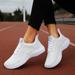 Women Shoes Casual Sneakers Breathable Non Slip Soft Sole Sneakers Mesh Sneakers Tennis Walking Breathable Sneakers Fashion Sneakers White 6.5