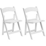 TentandTable Solid Resin Folding Chairs White 2 Pack
