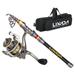 Lixada Telescopic Fishing Rod and Reel Combo Full Kit Carbon Fiber Fishing Rod Pole + Fishing Reel + Fishing Tackle Carrier Bag Case Fishing Gear Set