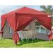 Quictent Pop up Canopy Tent with Sidewalls 10 x10 Instant Outdoor Gazebo Canopy Tent Shelter Enclosed Waterproof with Wheeled Bag (Burgundy)