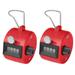 Toptie 2Pcs Hand Tally Counters 4 Digital ABS Click Counter for Sport Stadium Coach and Other Event-Red