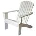 RSI Riverstone Solid Cedar Adirondack Extra Wide Chair with build in bottle opener & matching folding table - White