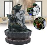 LED Sleeping Buddha Tabletop Water Fountain fit for Home & Office Decor Handmade Sitting Sleeping Buddha Statue Running Water LED Fountain Zen Ornaments Buddha Tabletop Water Fountain Decoration