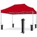 Eurmax 10 x15 Ez Pop Up Canopy Tent Commercial Instant Canopies with Heavy Duty Roller Bag Bonus 4 Sand Weights Bagsï¼ˆRuby)