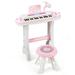 Costway 37-Key Kids Piano Keyboard Playset Electronic Organ Light Pink