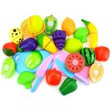 Play Food Sets Funny Kitchen Pretend Cutting Toys Plastic Fruits and Vegetables Teaching Tools