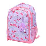 CRCKT Kids Young Girls 15-inch School Backpack with Plush Dangle Accessory Purple Floral Print