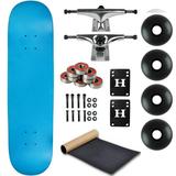 Moose Complete Skateboard Neon Blue 8.0 With Silver Trucks and Black Wheels