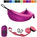 Gold Armour Camping Hammock - Single Parachute Hammock USA Brand Lightweight Nylon Portable Adult Kids Best Accessories Gear (Fuchsia & Pink)