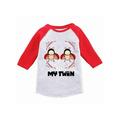 Awkward Styles I Love My Twin Youth Raglan Twins Birthday Gifts Cute Twin Jersey Shirts Twin Themed Party Shirt Funny Baseball Tshirts for Twins Boys Funny Baseball Tshirts for Twins Girls