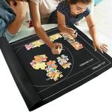 KingShop Jigsaw Puzzle Mat Puzzle Storage Saver Roll Up Puzzle Mat With Tools Jigroll Up to 1500 Pieces Black Gray Felt Mat for Jigsaw Puzzle Player