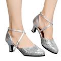 A1 new home gifts for home Sandals For Womens Latin Dance Shoes Sandals Heeled Ballroom Salsa Tango Party Sequin Dance Shoes Pu Silver