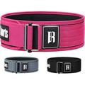 RIMSports Quick Locking Weight Lifting Belt Premium Lifting Belt for Weightlifting and Powerlifting Heavy Duty Weight Belt for Functional Fitness Perfect Weightlifting Belts for Men and Women Pink M