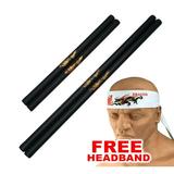 Foam Padded Training THIN Escrima Arnis Kali Sticks (Pair) Safe Foam Padded Cosplay Escrima Sticks w/ Free Headband