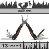 Grown Manâ„¢ Survivor Multi Tool - Includes Pliers Knife Saw and more - Best Multitool for Hunting & Camping - Survival Gear - Tactical Gear