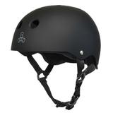 Triple 8 Skater Hardened Skate Helmet with Sweats aver Liner Black Rubber - Medium