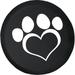 Black Tire Covers - Tire Accessories for Campers SUVs Trailers Trucks RVs and More | Paw Print Heart Love Dogs Black 29 Inch
