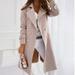 LAWOR Plus Size Coats Winter Clearance Women Trendy Long Sleeve Woolen Lapel Solid Color Long Jacket Coat Fall Savings Z