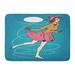 GODPOK Girl Cartoon Woman Figure Skater Retro Sport Pop Style Winter The Cold Ice Skates Christmas Vintage Rug Doormat Bath Mat 23.6x15.7 inch