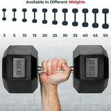 Hex Dumbbells PVC Coated Cast Iron Hex Black Dumbbell Free Weights for Exercises 40lbs