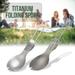 Lixada Half Polished Titanium Folding Spork Lightweight Outdoor Dinner Spork Flatware for Travel Camping Backpacking