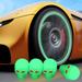 4x Tire Stem Caps Luminous Dustproof Accessories The Dark Tire Caps Cover for Bicycles Trucks Motorcycles Green