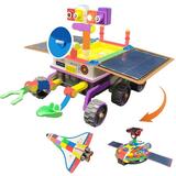 GUSTVE Solar Robot Kit 3 In 1 Solar Robot Toys with Paints and Paintbrush DIY Science Experiments Toys Solar Powered Educational Toy Gift for Age 8-12 Children Kids