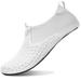 L-RUN Water Sports Shoes Barefoot Quick-Dry Aqua Yoga Socks Slip-on for Men Women White 6.5-7.5 Women 5-6 Men