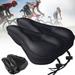 Elbourn 2PACK Gel Bike Seat Cover - Soft Gel Bicycle Seat with Cross Straps of The Bottom with Water&Dust Resistant Cover (Black)