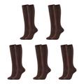 5 Pairs Compression Stockings for Men and Women Hiking Running Socks 20-30 Mm Flight Pregnancy Swollen Varicose Veins Marathon Coffee L/XL