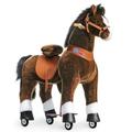 PonyCycle Ride on Horse Toy Walking Horses (with Brake/ Size 5 for Age 7+) Ride Horse Giddy up Pony Toy Chocolate Brown Ux521