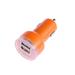 2.1A USB Universal Car Charger Mini Bullet LED Double USB 2-Port Car Charger Adaptor for Mobile Phone (Orange)