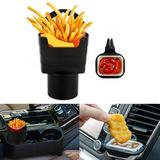 1 Set Car French Fries Car Cup Holder Set Car Mini Dipping Cups Sauce Universal Car French Fry Holder Automotive Interior Accessories Black By BOOBEAUTY