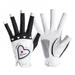 2 Pcs Lady Microfiber Golf Gloves Women Girls Silicone Anti-Slip Breathable Mittens Breathable Sports Gloves Golf Accessories