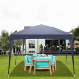 Kepooman 3 x 6m Sides Party Tent Commercial Instant Shelter Tent Heavy Duty Event Tent Pavilion Portable Waterproof Canopy Folding with Carry Bag Blue No Side