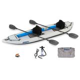 Sea Eagle 385FT Fasttrack Inflatable 12 6 1-3 Person Touring Kayak with Rigid External keel-Smoother Paddling Experience-Light Weight- Pro Kayak Package