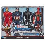 Marvel Avengers Endgame Titan Hero Series Action Figures Captain America Iron Spider Black Panther and Iron Man 12 (4 Action Figures)