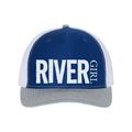 River Girl River Girl Hat Fishing Cap Float Trip Hat Snapback Gift For Her River Apparel River Hat Trucker Hat Floating White Text Royal/White/Heather