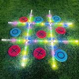 OTTARO Giant Tic Tac Toe Outdoor Game Yard Toss Game with Lights for Famlily Night Party(3ft x 3ft)