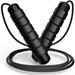 Jump Rope Tangle-Free Rapid Speed Jumping Rope Cable with Ball Bearings for Women Men and Kids Adjustable Foam Handles Steel Jump Ropes for Fitness Black