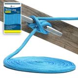 1/2 x 35 - Marine Blue Durable Double Braided Nylon Dock Line - For Boats Up to 35 - Long Lasting Mooring Line - Strong Nylon Dock Lines for Boats - Marine Grade Sailboat Docking Line