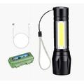 Led Torch Usb Rechargeable Mini Flashlight Zoomable Camping Hiking Small Torches