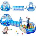 Moncoland 3pc Kids Play Tent for 3-6 Years Toddlers with Pop up Tunnel Ball Pit Indoor Outdoor Polyester Playhouse