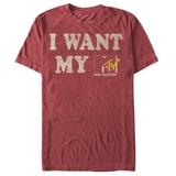 Men s MTV I Want My Graphic Tee Red Heather Small
