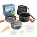 Camping Cookware Nonstick Lightweight Pots Pans with Mesh Set Bag for Backpacking Hiking Picnic