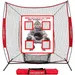 PowerNet German Marquez Pitching Pad | 4 Pocket Baseball Softball Training Tool | Hang in Cages or a Practice Net | All Ages | Realistic Catcher (Pad w/ 7x7 Net)